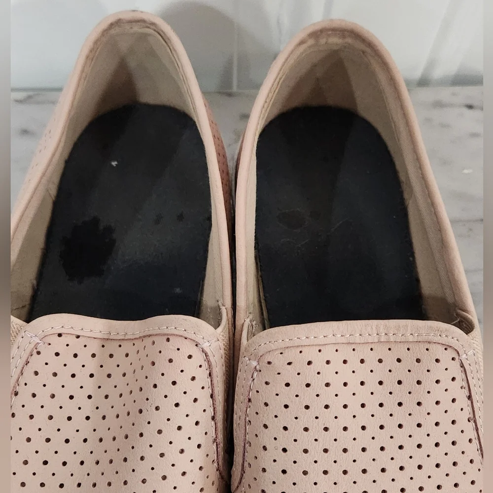 Sperry top sider pier side pink perforated slip on leather loafers women…